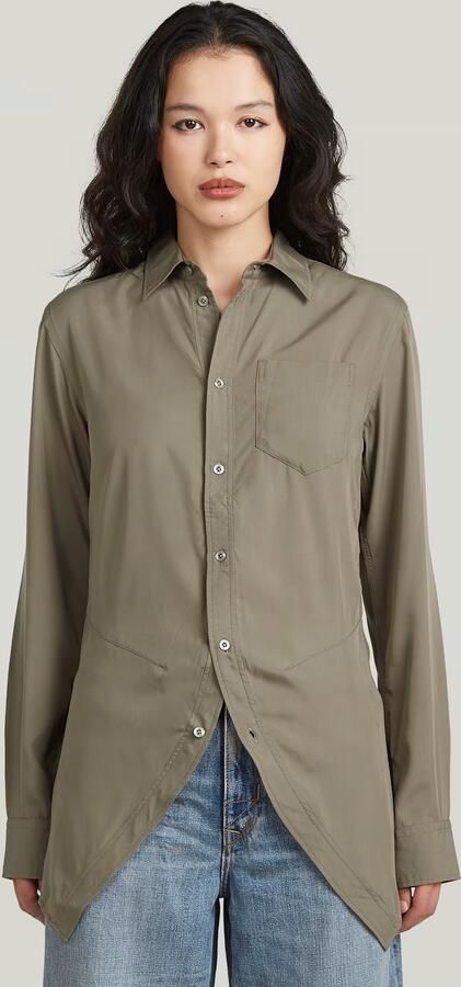 G-Star RAW Slim Kick Longsleeve Overhemd Bruin Dames