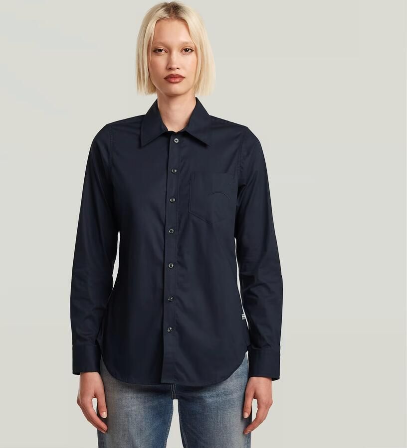 G-Star RAW Slim Poplin Longsleeve Overhemd Donkerblauw Dames - Foto 7