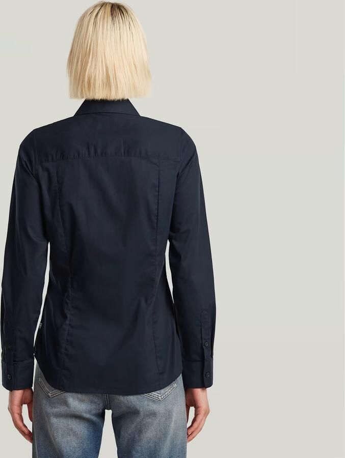 G-Star RAW Slim Poplin Longsleeve Overhemd Donkerblauw Dames - Foto 4