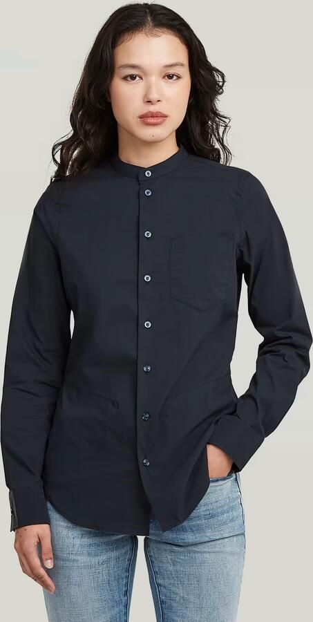 G-Star RAW Slim Poplin Longsleeve Overhemd Donkerblauw Dames