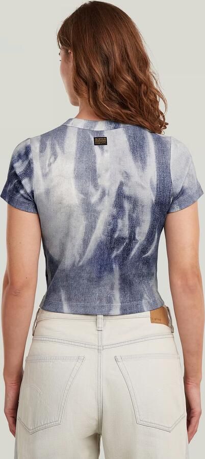 G-Star RAW Slim Rib AOP T-Shirt Meerkleurig Dames - Foto 5