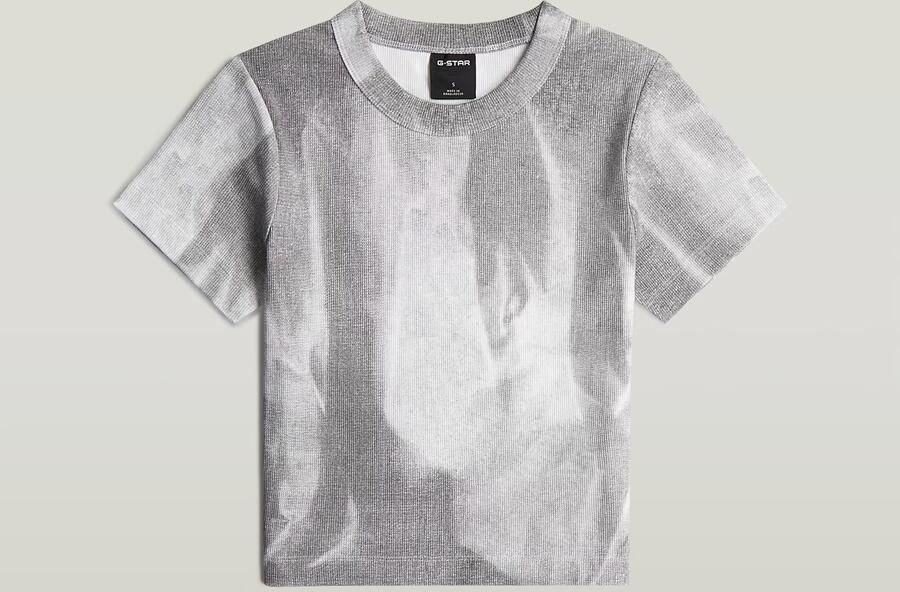 G-Star RAW Slim Rib AOP T-Shirt Meerkleurig Dames - Foto 4