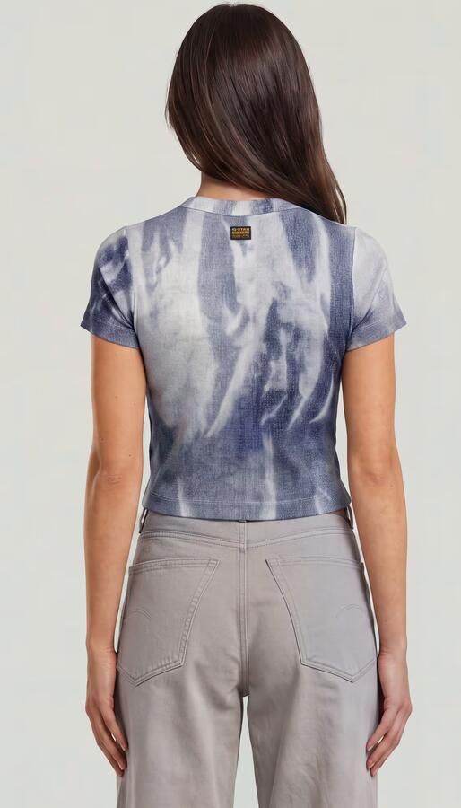 G-Star RAW Slim Rib AOP T-Shirt Meerkleurig Dames - Foto 4