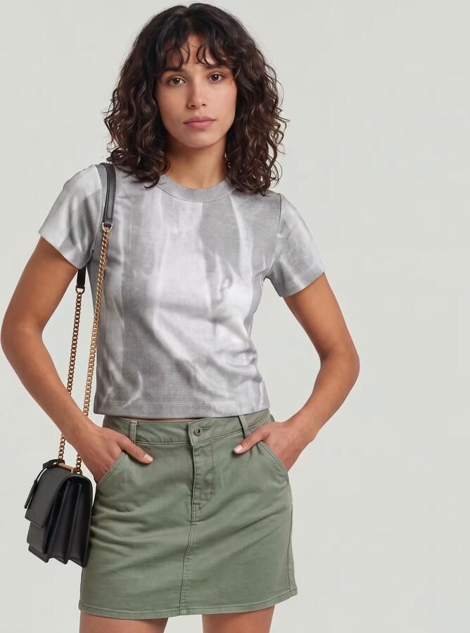 G-Star RAW Slim Rib AOP T-Shirt Meerkleurig Dames - Foto 4