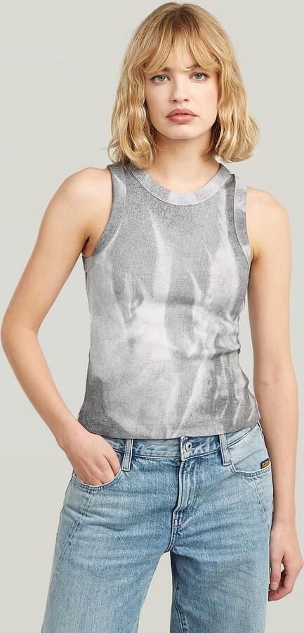 G-Star RAW Slim Rib AOP Tanktop Meerkleurig Dames