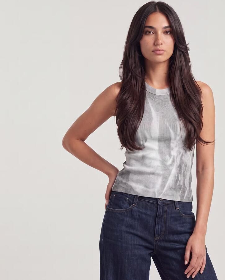 G-Star RAW Slim Rib AOP Tanktop Meerkleurig Dames - Foto 4
