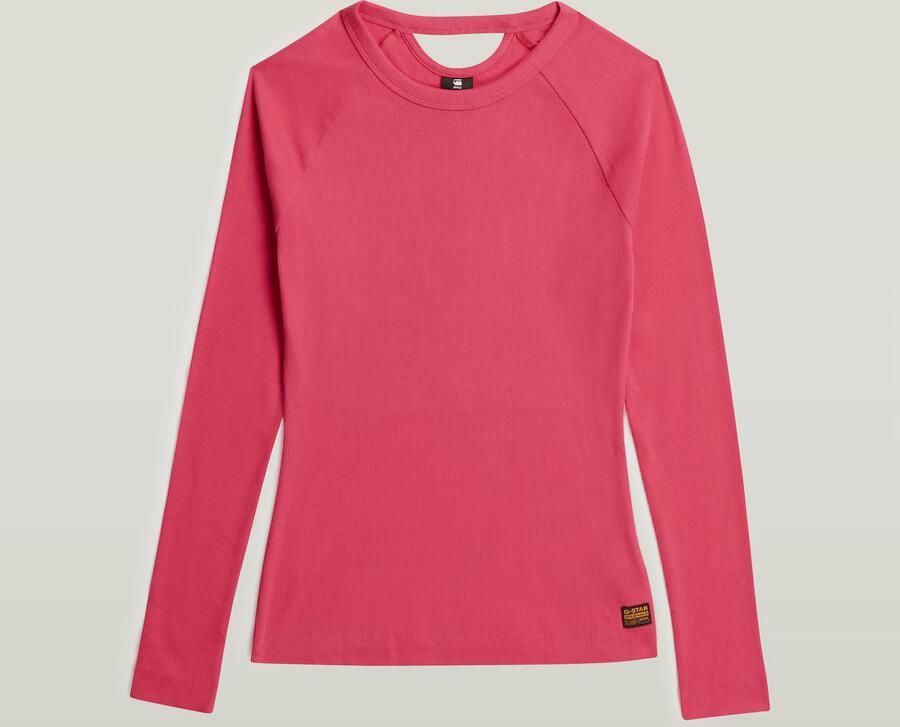 G-Star RAW Shirt met lange mouwen Slim Rib Keyhole met cut-out achter - Foto 4