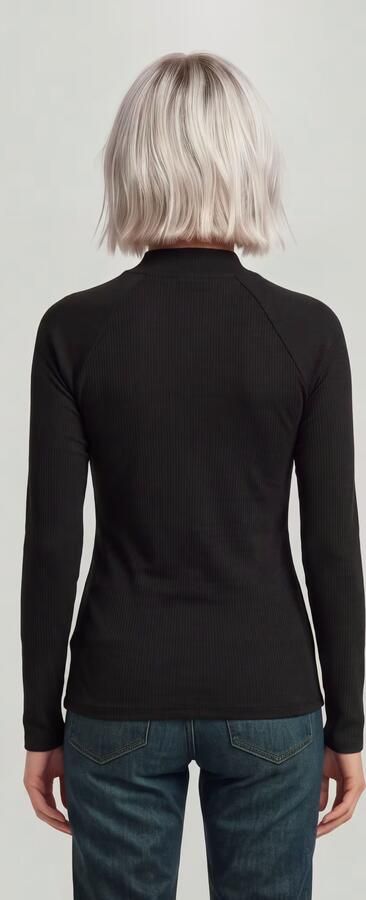 G-Star RAW Slim Rib Mock Neck Zwart Dames - Foto 6