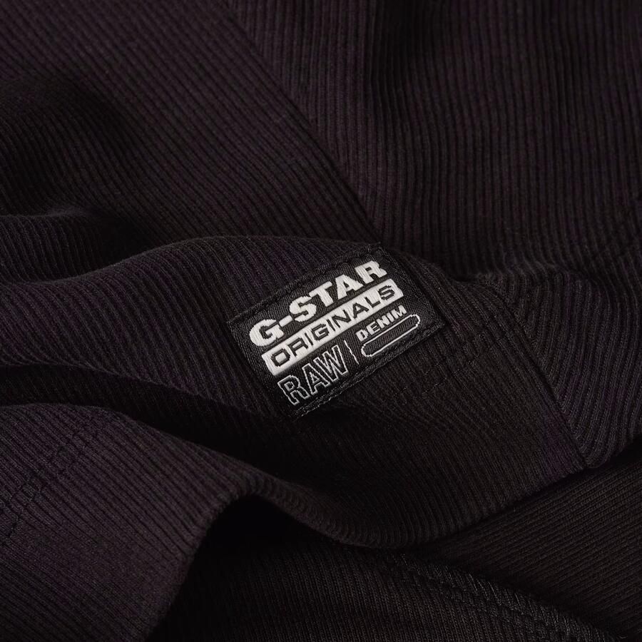 G-Star RAW Longsleeve Rib Mock Top met merkenopdruk op de kraag - Foto 4