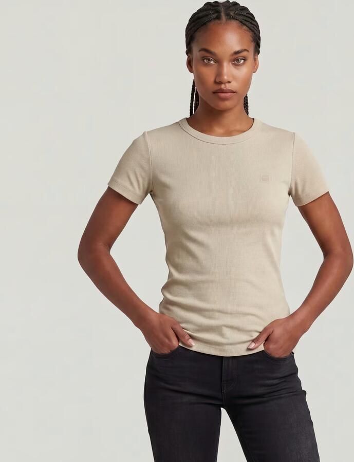 G-Star Raw Slim Fit T-shirt met logo-stitching - Foto 6