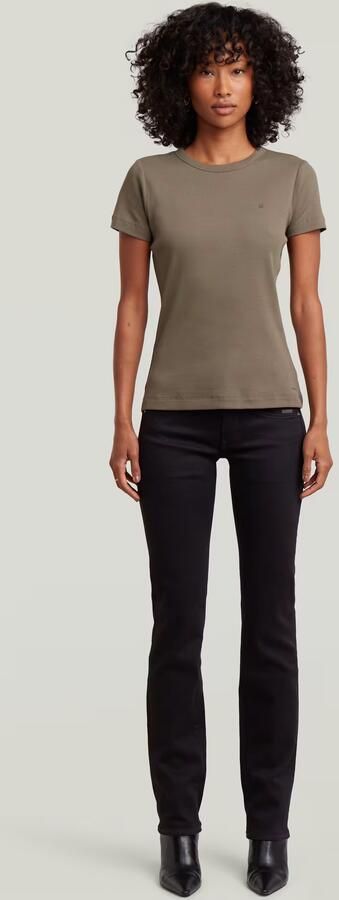 G-Star RAW Slim Rib T-Shirt Bruin Dames - Foto 7