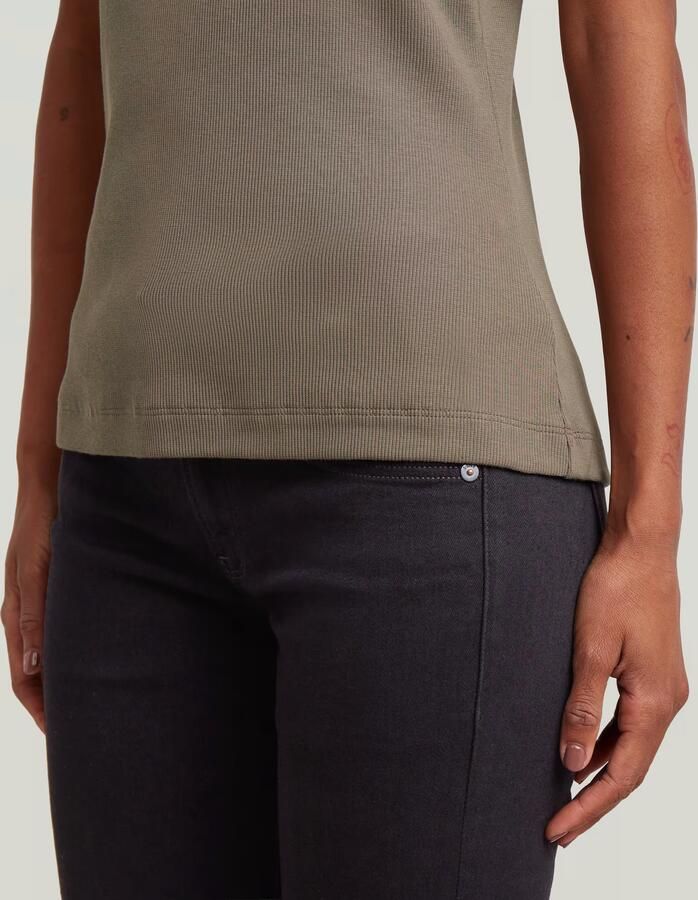 G-Star RAW Slim Rib T-Shirt Bruin Dames - Foto 4