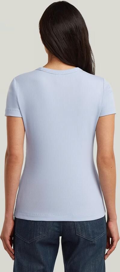 G-Star RAW Slim Rib T-Shirt Lichtblauw Dames - Foto 5