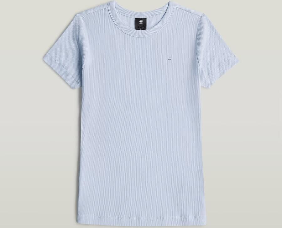 G-Star RAW Slim Rib T-Shirt Lichtblauw Dames - Foto 4
