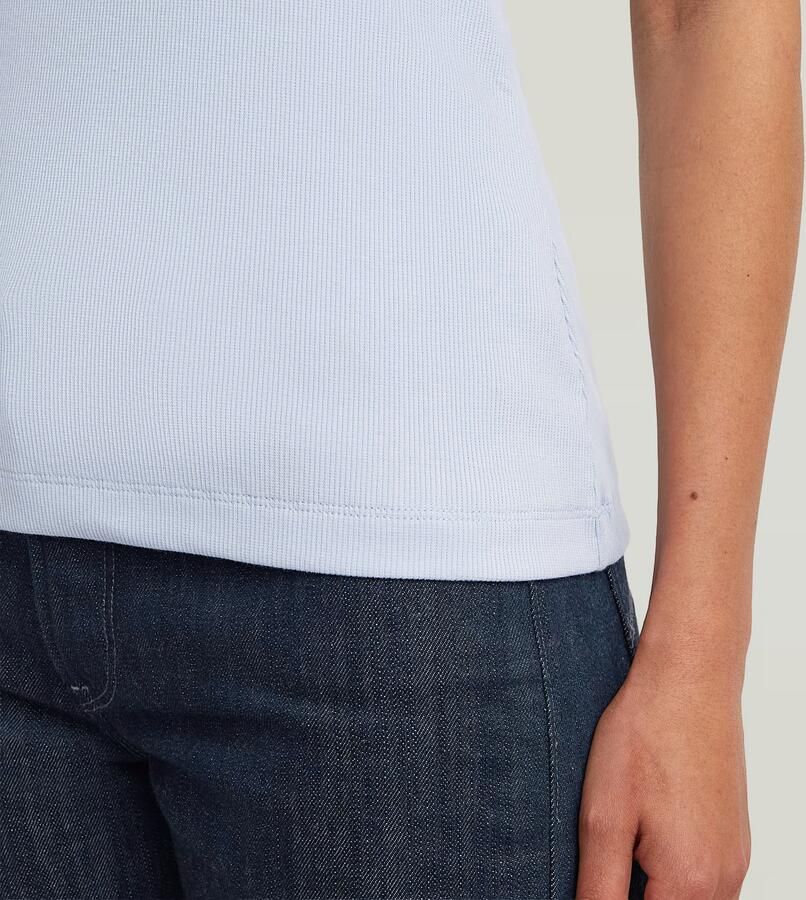 G-Star RAW Slim Rib T-Shirt Lichtblauw Dames - Foto 3
