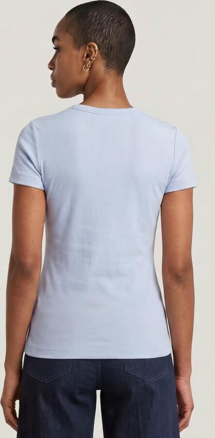 G-Star RAW Slim Rib T-Shirt Lichtblauw Dames - Foto 4