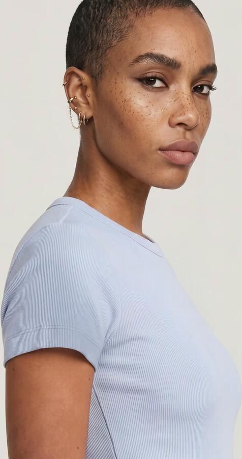 G-Star RAW Slim Rib T-Shirt Lichtblauw Dames - Foto 3