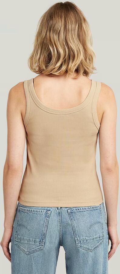 G-Star RAW Slim Rib Tank T-Shirt Beige Dames - Foto 5