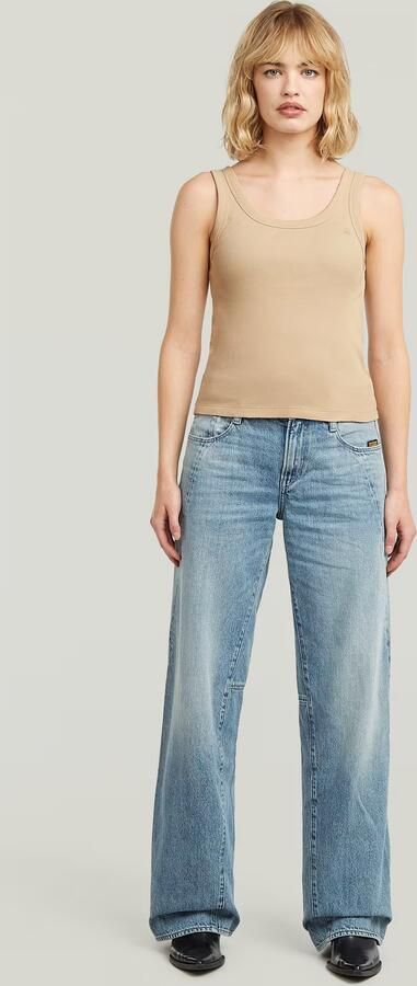 G-Star RAW Slim Rib Tank T-Shirt Beige Dames - Foto 6