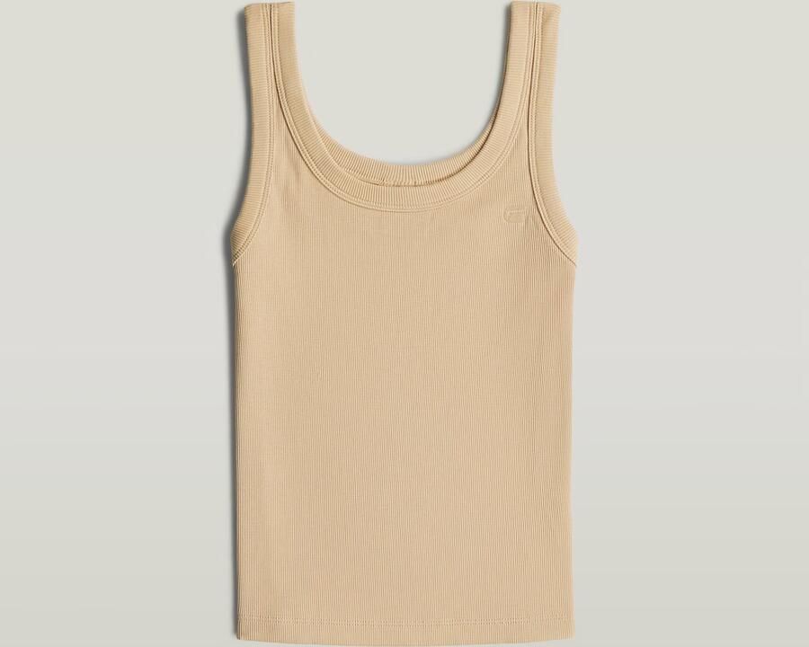 G-Star RAW Slim Rib Tank T-Shirt Beige Dames - Foto 3