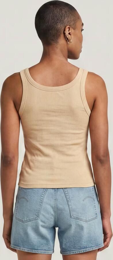 G-Star RAW Slim Rib Tank T-Shirt Beige Dames - Foto 4