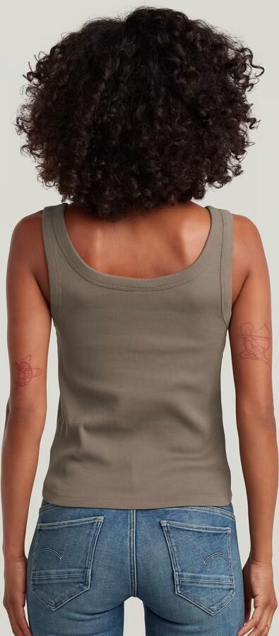 G-Star RAW Slim Rib Tank T-Shirt Bruin Dames - Foto 5