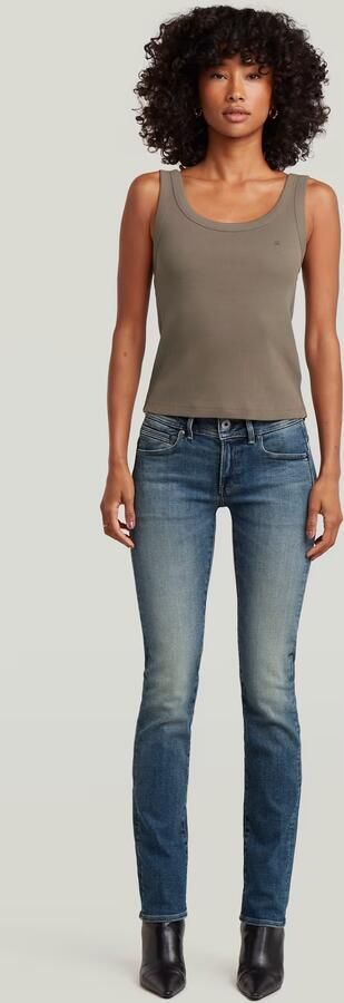 G-Star RAW Slim Rib Tank T-Shirt Bruin Dames - Foto 7