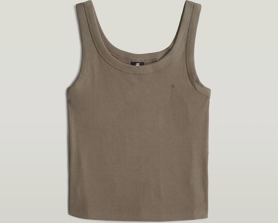 G-Star RAW Slim Rib Tank T-Shirt Bruin Dames - Foto 3