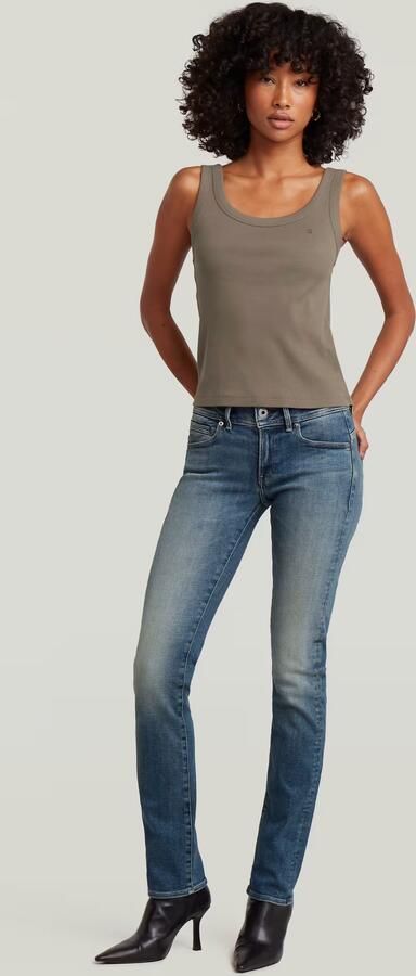 G-Star RAW Slim Rib Tank T-Shirt Bruin Dames - Foto 6