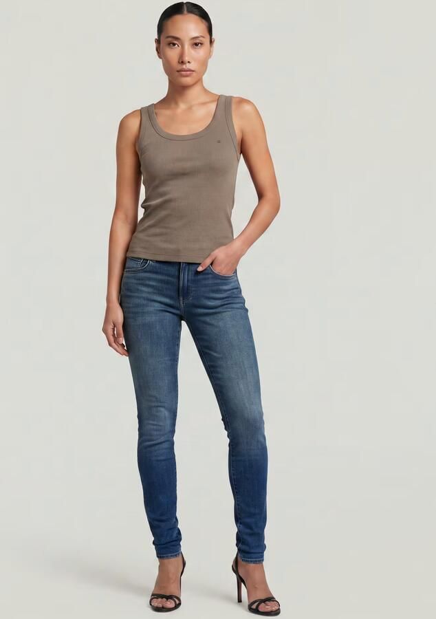 G-Star RAW Slim Rib Tank T-Shirt Bruin Dames - Foto 3