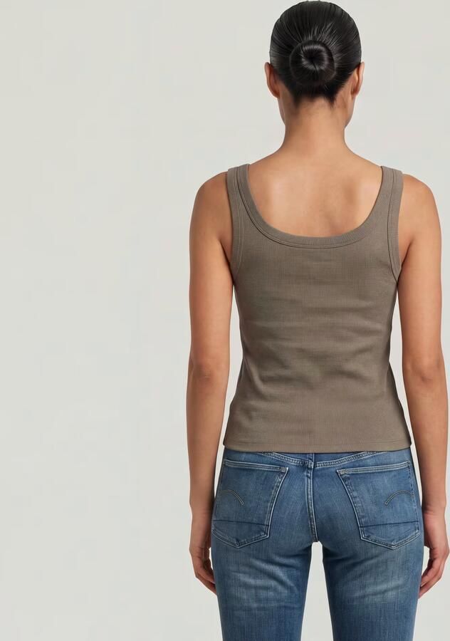 G-Star RAW Slim Rib Tank T-Shirt Bruin Dames - Foto 4