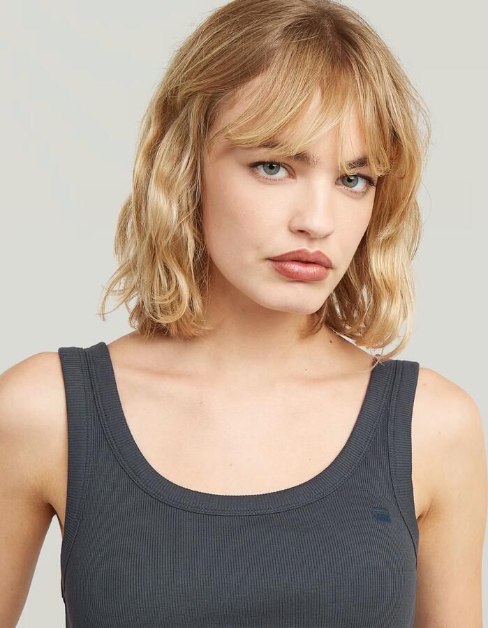 G-Star RAW Slim Rib Tank T-Shirt Grijs Dames - Foto 4