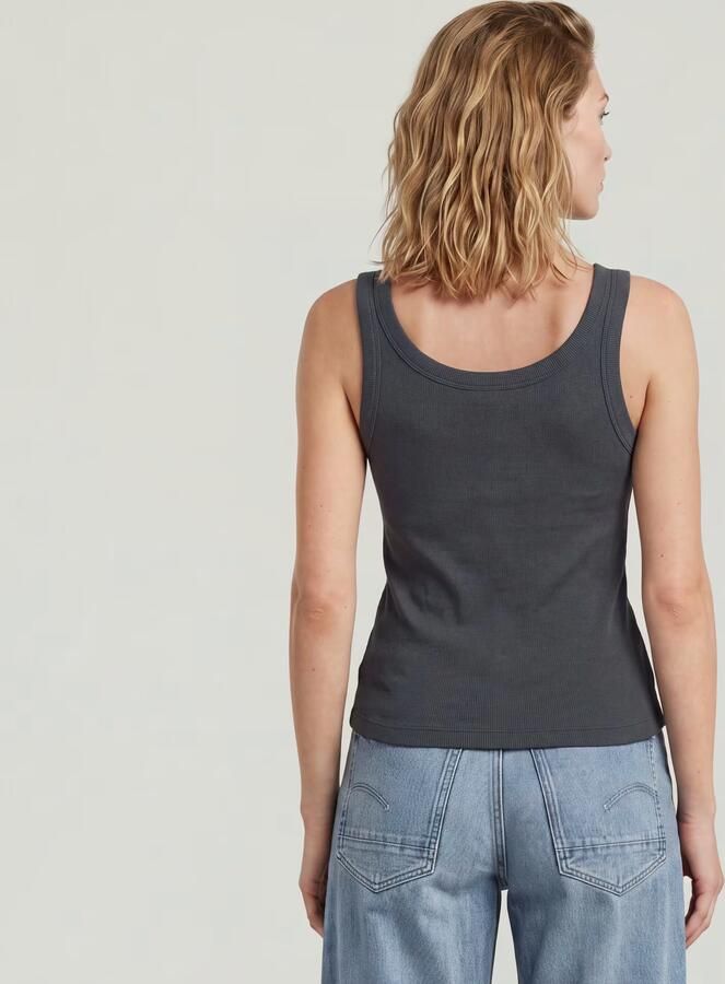 G-Star RAW Slim Rib Tank T-Shirt Grijs Dames - Foto 5