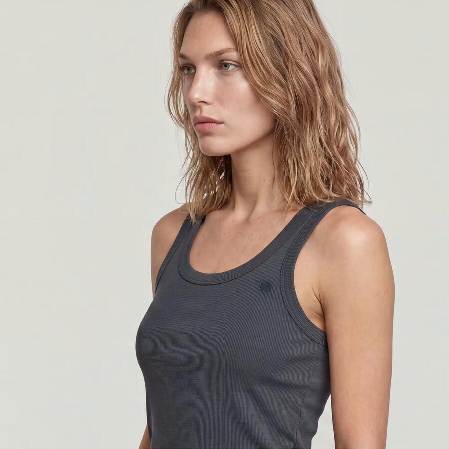 G-Star RAW Slim Rib Tank T-Shirt Grijs Dames - Foto 3