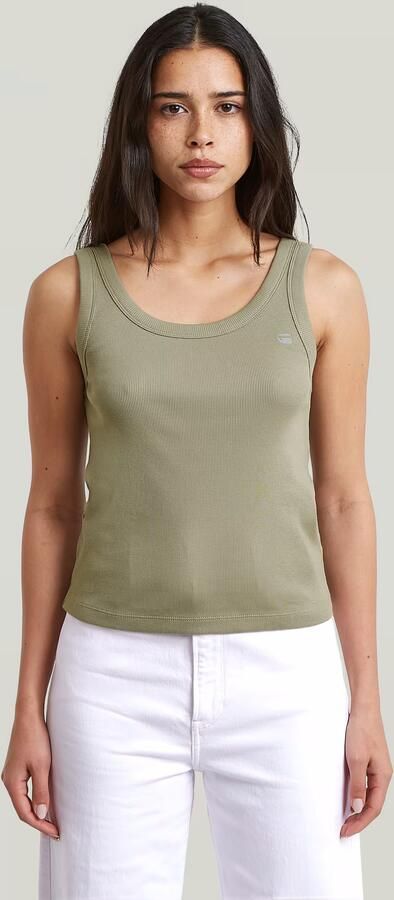 G-Star RAW Slim Rib Tank T-Shirt Groen Dames - Foto 4