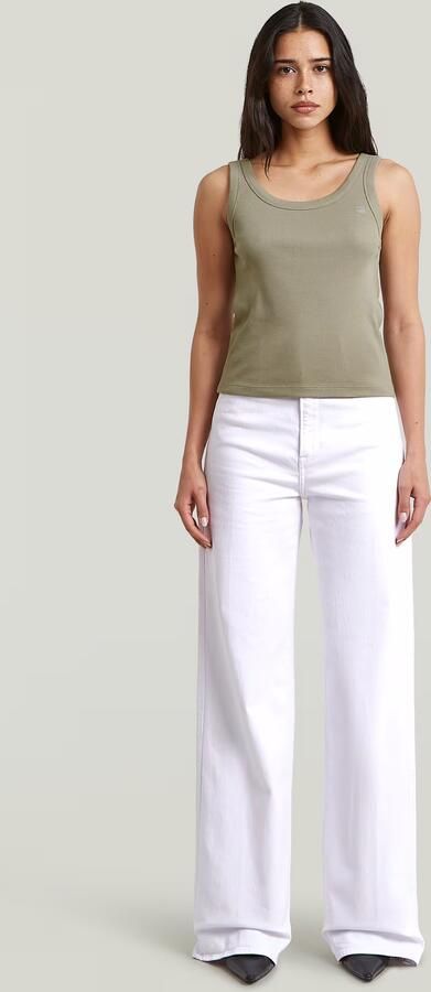 G-Star RAW Slim Rib Tank T-Shirt Groen Dames - Foto 8