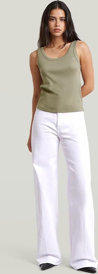 G-Star RAW Slim Rib Tank T-Shirt Groen Dames - Foto 9