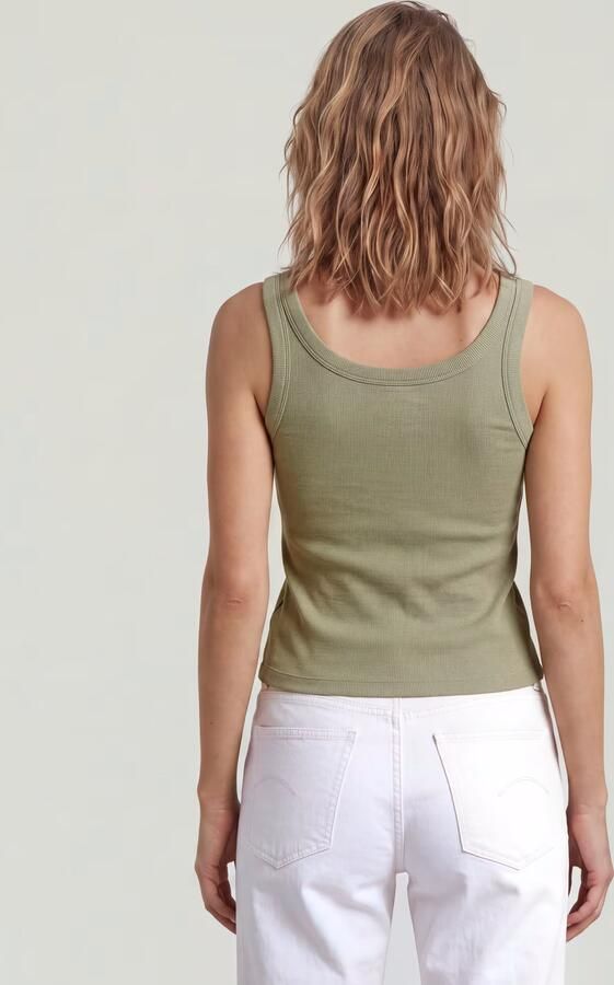 G-Star RAW Slim Rib Tank T-Shirt Groen Dames - Foto 8