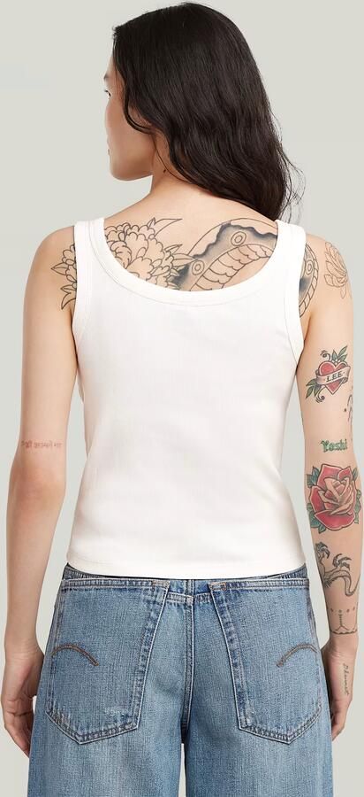 G-Star RAW Slim Rib Tank T-Shirt Wit Dames - Foto 5