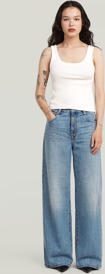 G-Star RAW Slim Rib Tank T-Shirt Wit Dames - Foto 6
