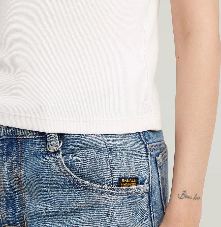 G-Star RAW Slim Rib Tank T-Shirt Wit Dames - Foto 3