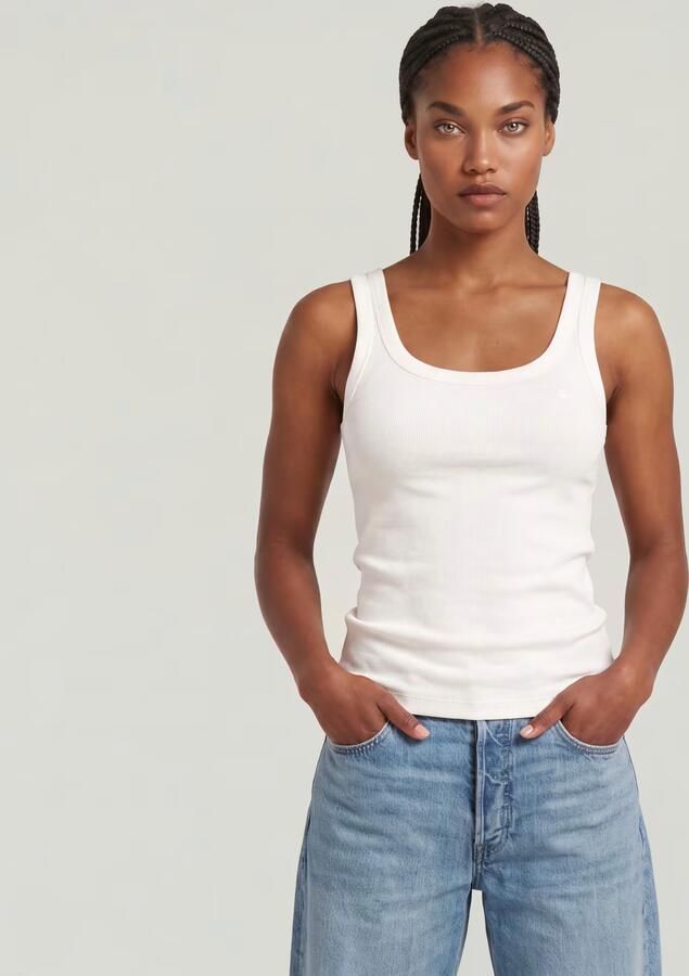 G-Star RAW Slim Rib Tank T-Shirt Wit Dames - Foto 3