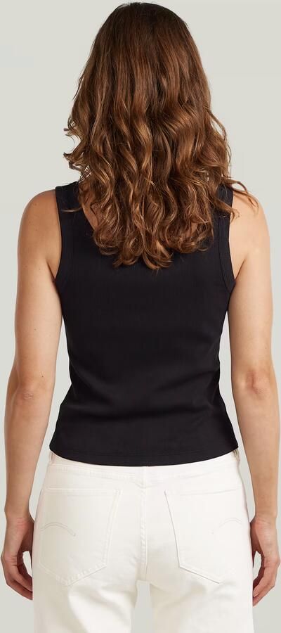 G-Star RAW Slim Rib Tank T-Shirt Zwart Dames - Foto 5
