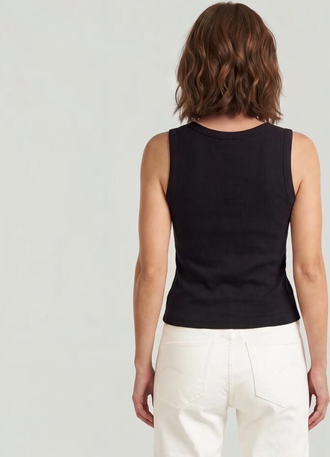 G-Star RAW Slim Rib Tank T-Shirt Zwart Dames - Foto 3