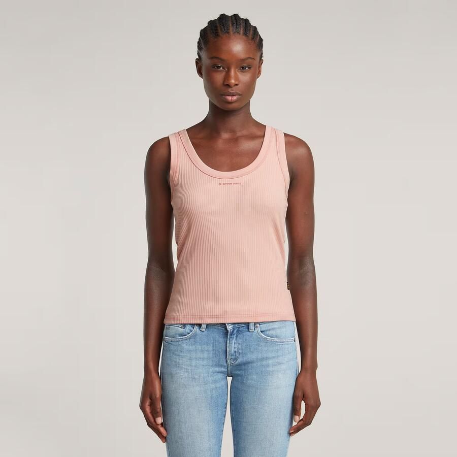 G-Star RAW Slim Rib Tanktop Roze Dames - Foto 7