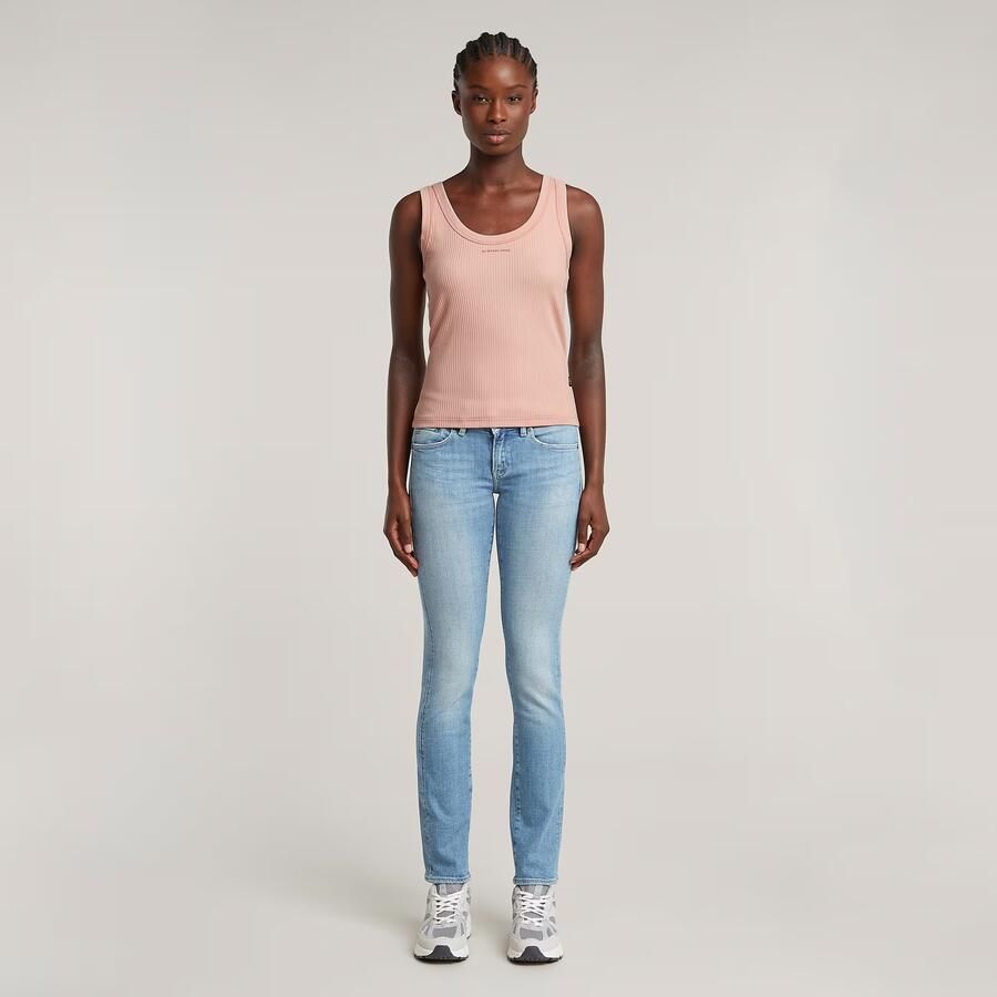 G-Star RAW Slim Rib Tanktop Roze Dames - Foto 2
