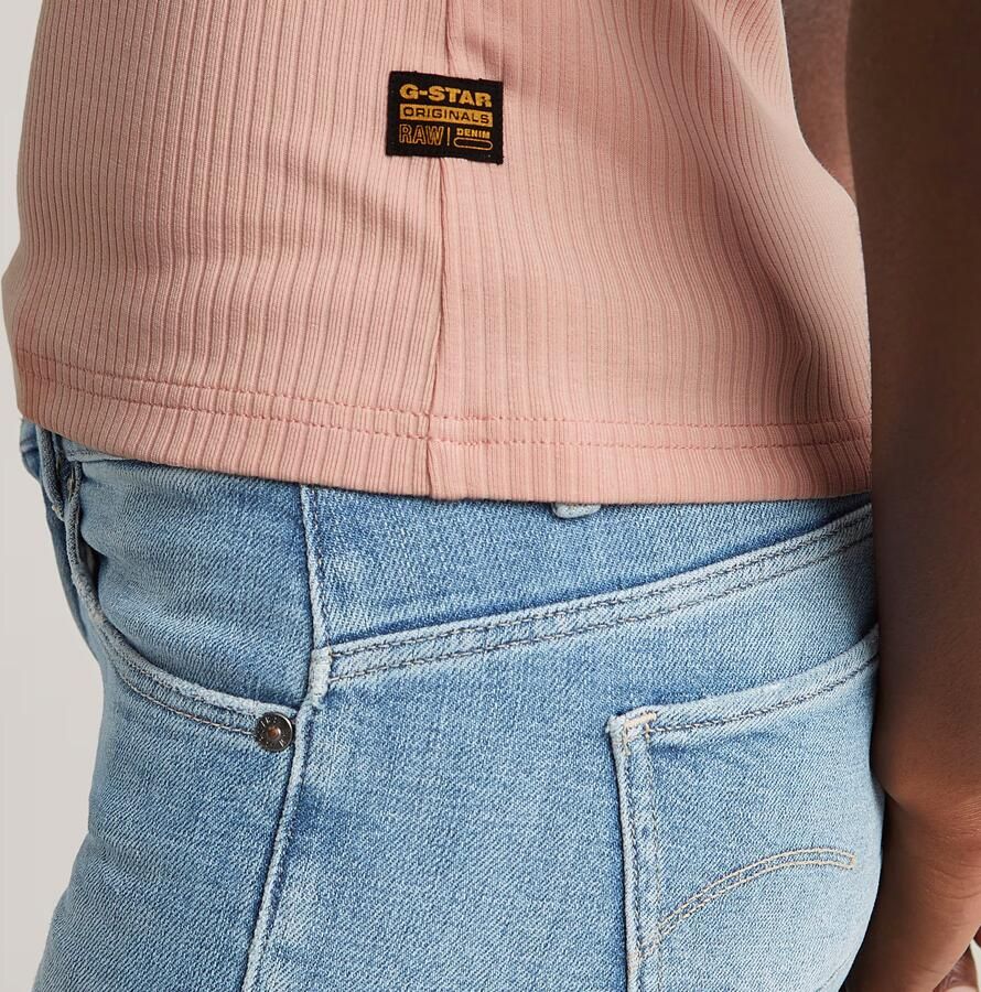 G-Star RAW Slim Rib Tanktop Roze Dames - Foto 5