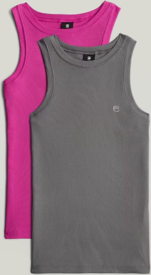 G-Star RAW Slim Rib Tanktop Set van 2 Meerkleurig Dames - Foto 3