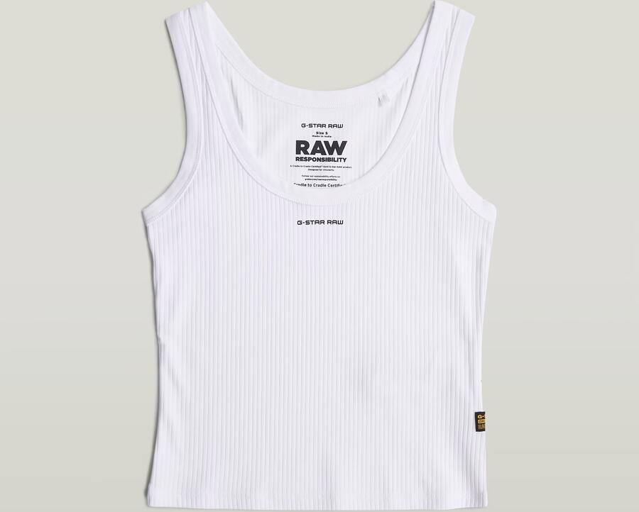 G-Star RAW Tanktop Slim Rib Tank met merkopschrift op borsthoogte - Foto 7