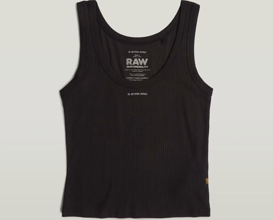G-Star RAW Tanktop Slim Rib Tank met merkopschrift op borsthoogte - Foto 7